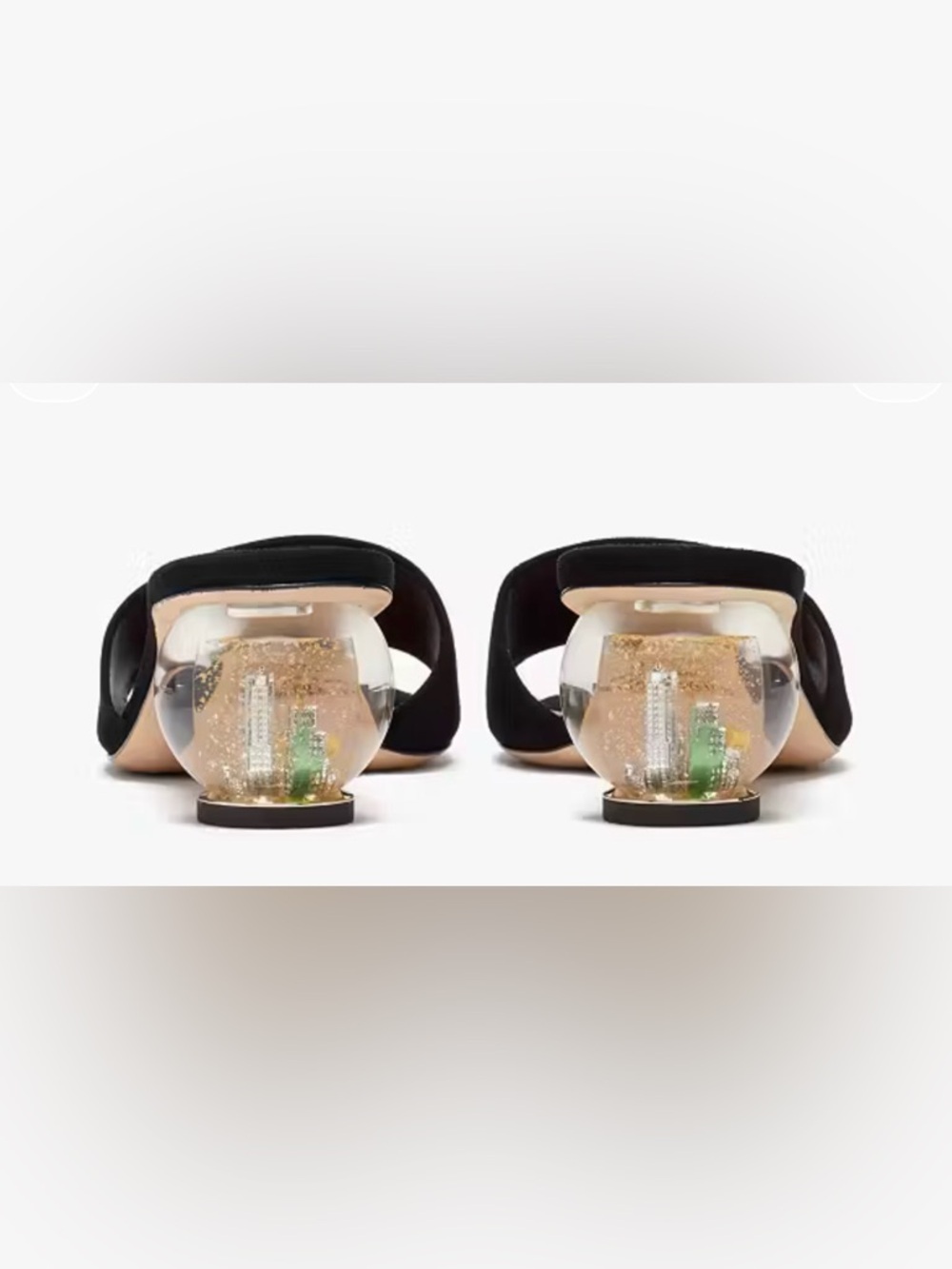Kate Spade ♠️ Statement Suede Snow Globe Novelty Polished Slide Sandals; 8.5 - Picture 4 of 16